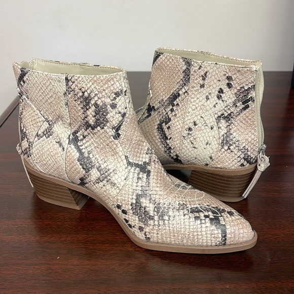 Feraglicious Faux Snake Print Ankle Bootie - Picture 1 of 7
